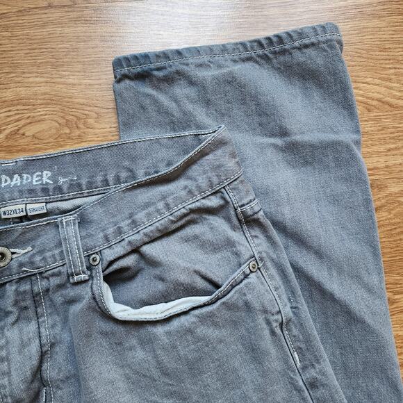 Fly Paper Jeans Mens Size 32x34 Gray Straight Cut Denim Cotton Classic Pockets - Picture 3 of 12